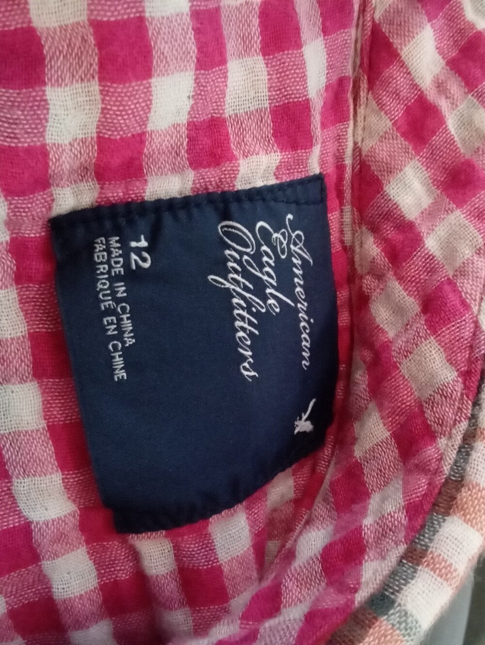 Vintage Y2K American Eagle Outfitters Sz 12 Orange Plaid Pear Snap Western Butto - Picture 6 of 16